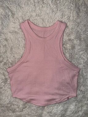 Lululemon Pink Ribbed Crop Tank Top - Women
